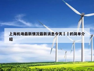 上海机场最新情况最新消息今天㊙️的简单介绍