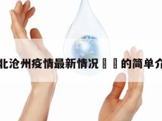 河北沧州疫情最新情况㊙️的简单介绍